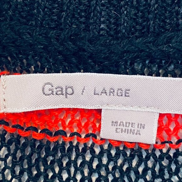 GAP Knit Linen Striped Crew Neck Sweater Size Large - Picture 2 of 6